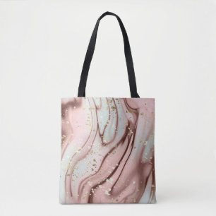 Liquid marble: abstract background, gold glitter tote bag