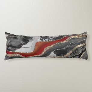 Liquid Marble Agate Glitter Glam #13 Faux Glitter Body Cushion