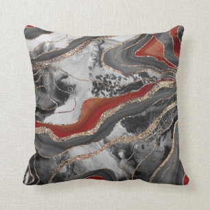 Liquid Marble Agate Glitter Glam #13 Faux Glitter Cushion