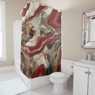 Liquid Marble Agate Glitter Glam #2 Shower Curtain