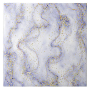 Liquid marble background with gold splatter ceramic tile