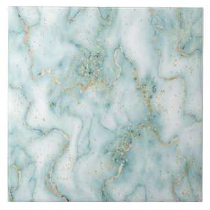 Liquid marble background with gold splatter ceramic tile