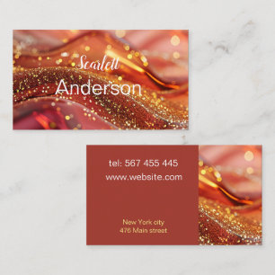 liquid marble burgundy with gold, abstract \ business card