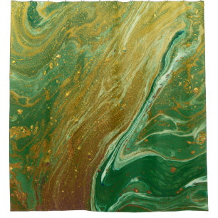Liquid marble pattern shower curtain