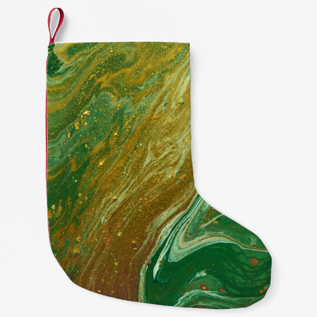 Liquid marble pattern small christmas stocking (Front)