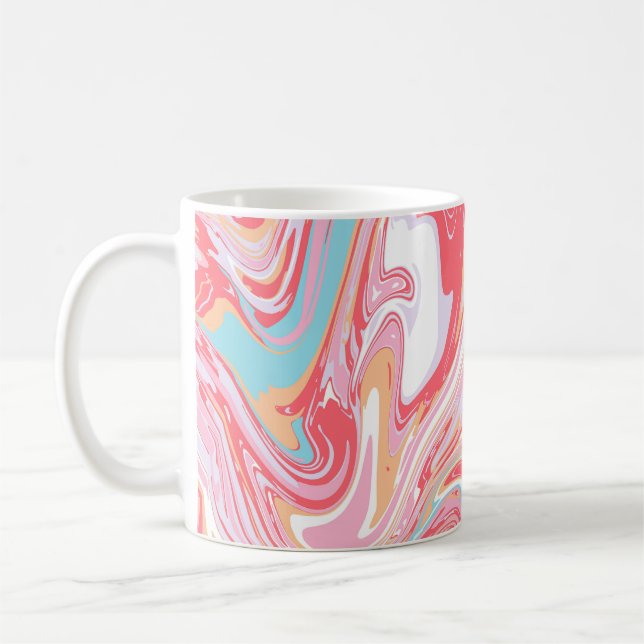 Liquid Marble: Pink Epoxy Art Trend Coffee Mug (Left)