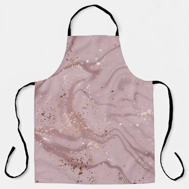 Liquid Marble: Rose Gold Artistry. Apron (Front)