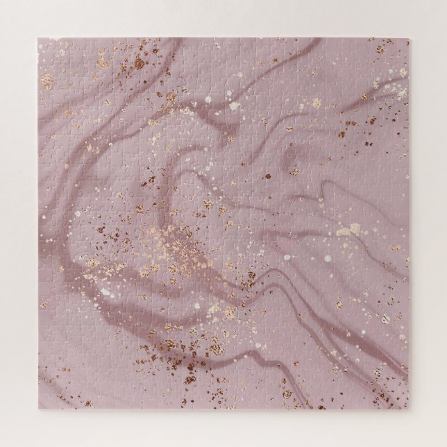 Liquid Marble: Rose Gold Artistry. Jigsaw Puzzle (Vertical)