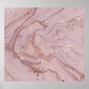 Liquid Marble: Rose Gold Artistry. Poster