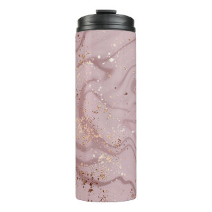 Liquid Marble: Rose Gold Artistry. Thermal Tumbler