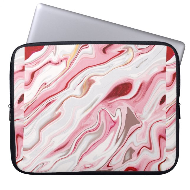Liquid marble texture design, colourful marbling s laptop sleeve (Front)