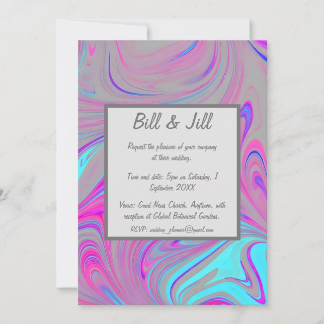 Liquid Marble Wedding Invitation (Front)
