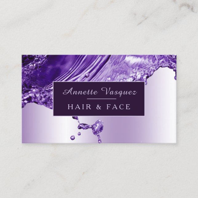 Liquid metal purple  business card (Front)