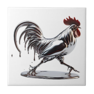 Liquid Metal Rooster Tile