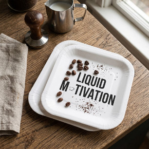 Liquid Motivation Modern Caffeine Addict Paper Plate