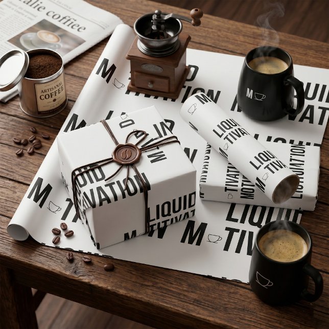Liquid Motivation Modern Caffeine Addict  Wrapping Paper (Creator Uploaded)