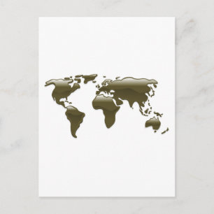 Liquid oil world map postcard