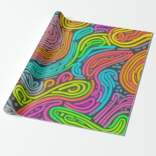 liquid organic neon pattern wrapping paper