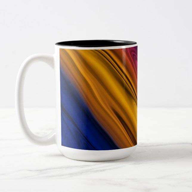 Liquid Paint Abstract Two-Tone Coffee Mug (Left)