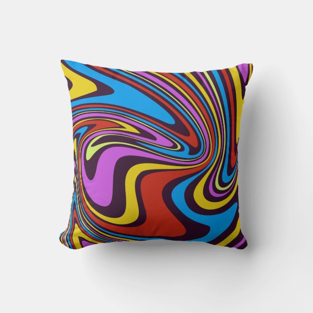 Liquid Paint Marbling Effect Decorative Throw Pill Cushion (Front)