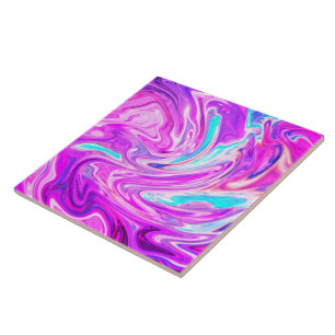 Liquid Paint Purple Pink Blue Marble Ceramic Tile