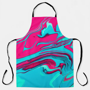 Liquid paper marbling paint background. Fluid pain Apron