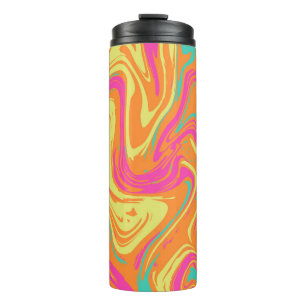 Liquid Pattern yellow pink Travel Mug