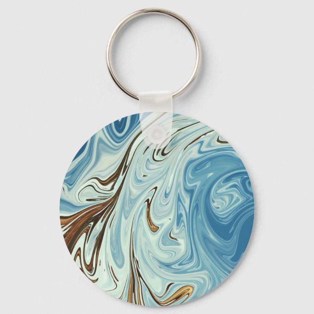 Liquid pour abstract pattern key ring (Front)