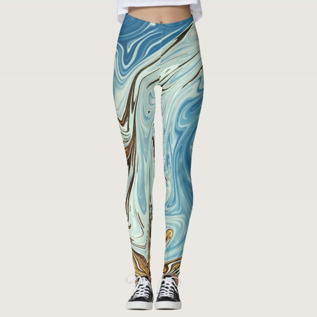 Liquid pour abstract pattern leggings (Front)