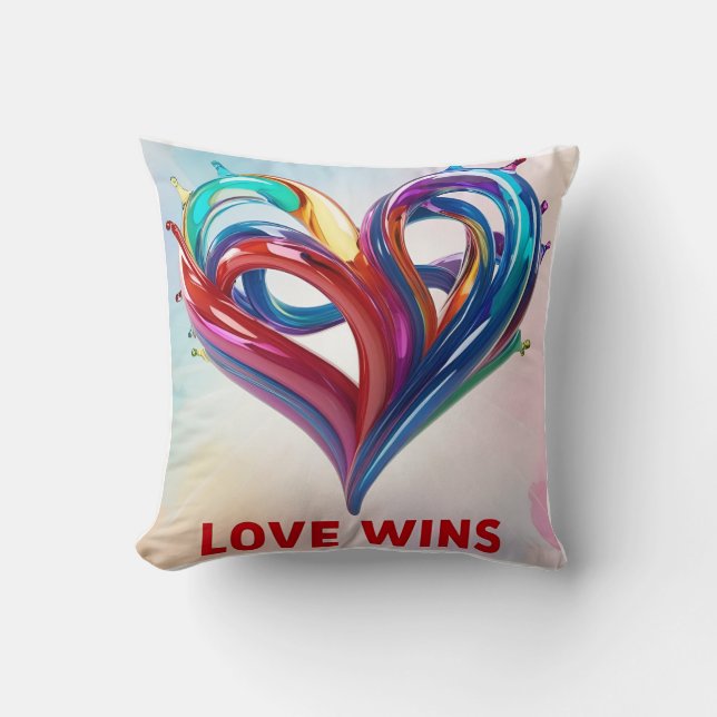 Liquid Rainbow Love Wins Cushion (Front)