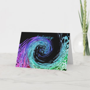 Liquid Rainbow Wave Note Card