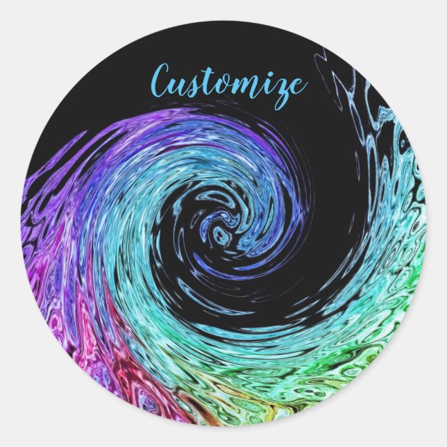 Liquid Rainbow Wave Stickers (Front)