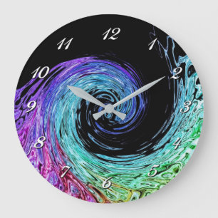 Liquid Rainbow Wave Wall Clock