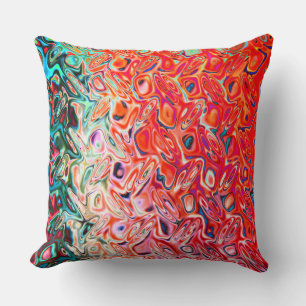 Liquid Red Gel Abstract Cushion