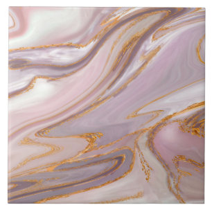 Liquid Rose Marble and gold Ceramic Tile
