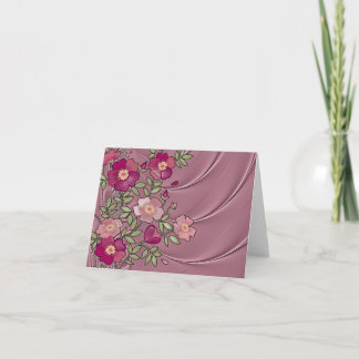 Liquid Satin Rose-Coloured Note/Greeting Card