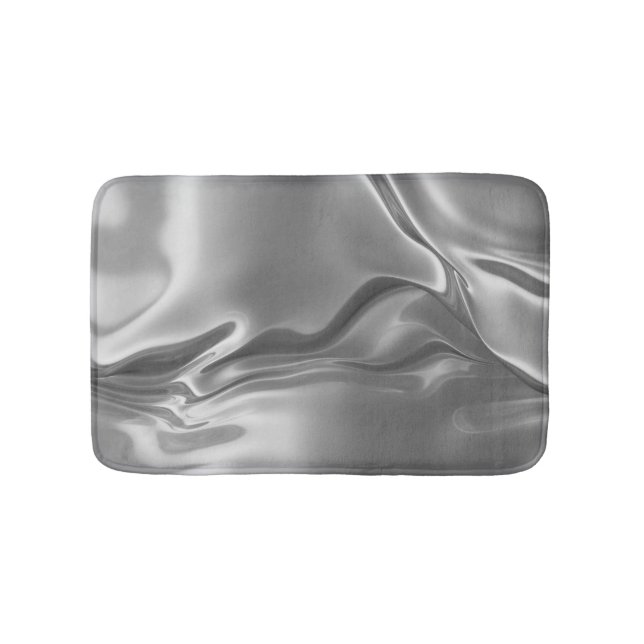 Liquid Silver Digital Print Bath Mat (Front)