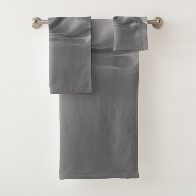 Liquid Silver Digital Print Bath Towel Set (Insitu)