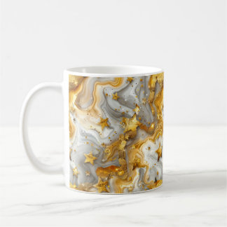 Liquid Silver Gold Stars, beautiful, shiny, dreamy Coffee Mug