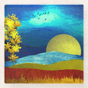 Liquid Sky Landscape Glass Coaster