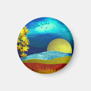 Liquid Sky Landscape Magnet