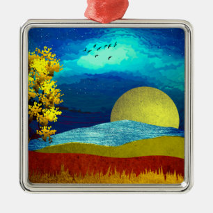 Liquid Sky Landscape Metal Ornament