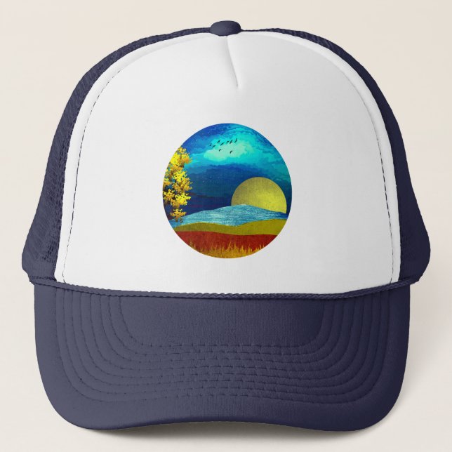 Liquid Sky Landscape Trucker Hat (Front)