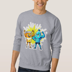 Liquid Strength – Funny Juice & Water Muscle Desig Sweatshirt