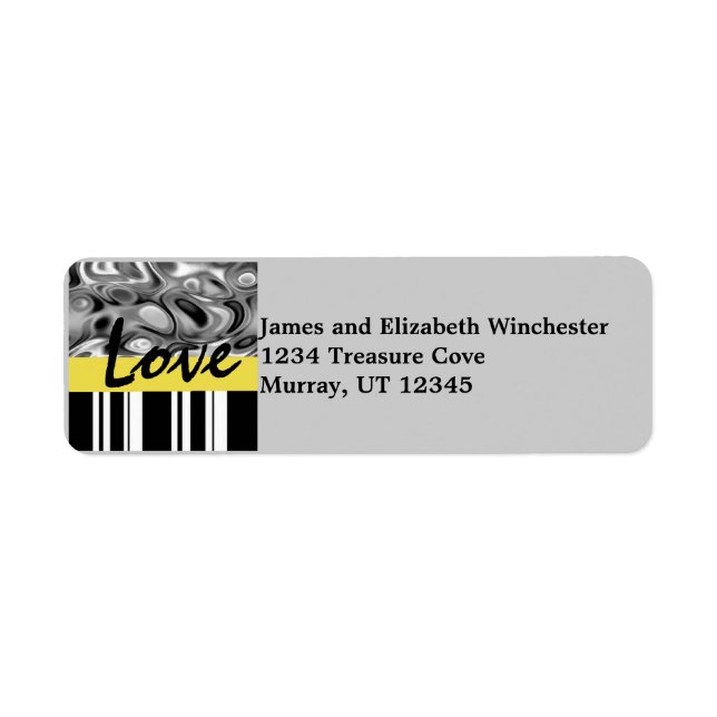Liquid Stripe Love Address Labels (Front)