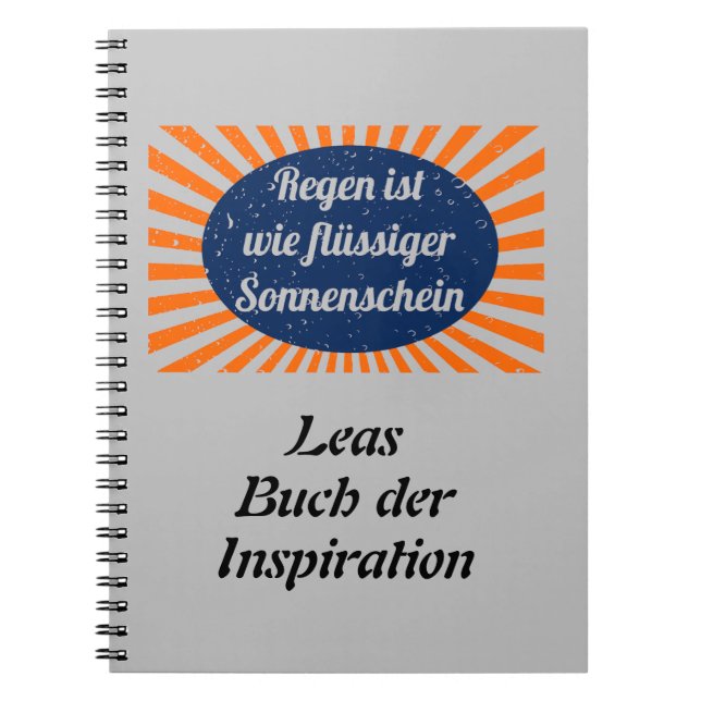 Liquid sunshine with names notebook (Front)
