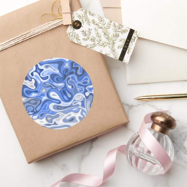 Liquid surface 10 classic round sticker (Gifting)