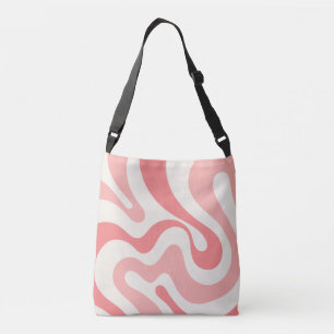 Liquid Swirl Abstract in Soft Pink  Crossbody Bag