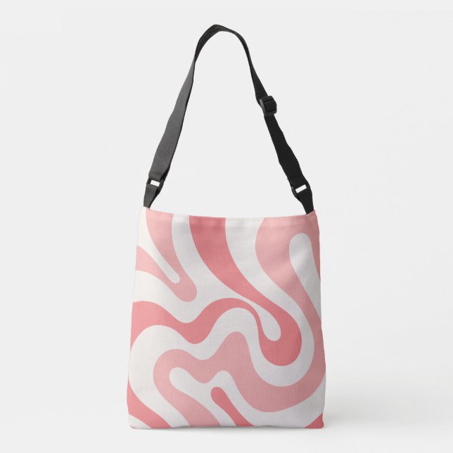 Liquid Swirl Abstract in Soft Pink  Crossbody Bag (Back)