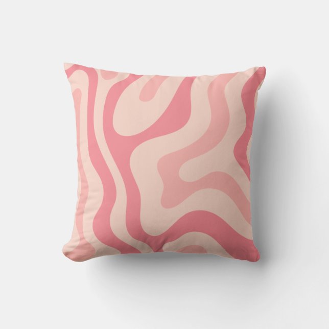 Liquid Swirl Abstract in Soft Pink Cushion (Front)